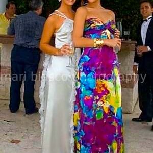 Beautiful handmade gown with $250 yard silk fabric strapless drapped corset